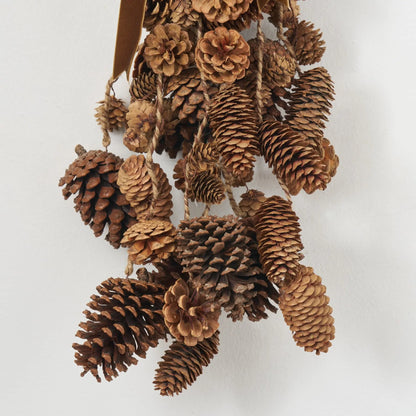 Yulemere Mixed Hanging Pinecones Christmas Decor Swag with Gold overall view