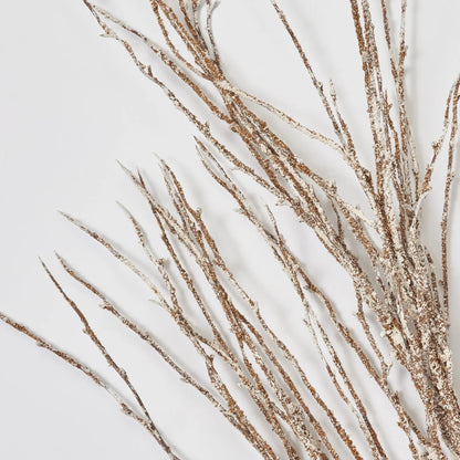 Yulemere Snow Dusted Wired Twig Faux Branch Bundle of 3 Stem detail view 3
