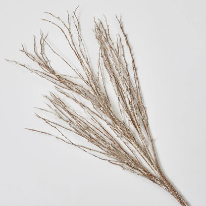 Yulemere Snow Dusted Wired Twig Faux Branch Bundle of 3 Stem detail view 2