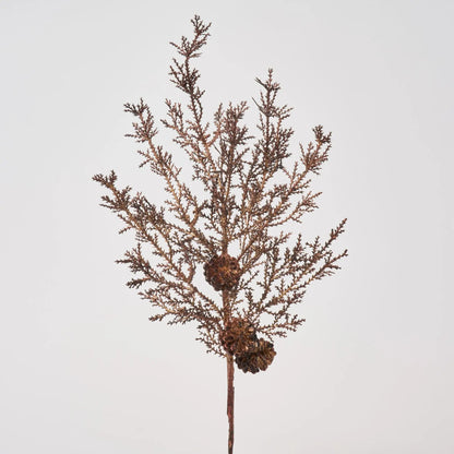 Yulemere Copper Cedar and Bronze Metallic Pinecone Branch Spray overall view