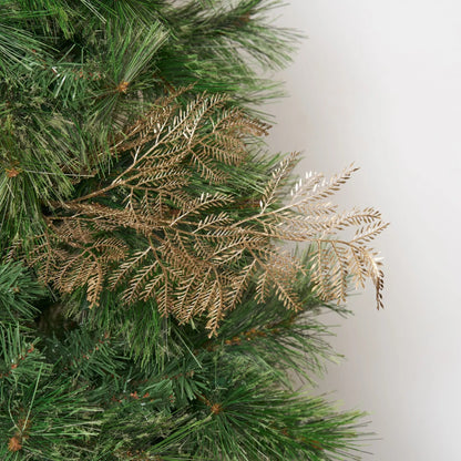 Yulemere Champagne Gold Mimosa Branch Spray 24 Inch detail view 3