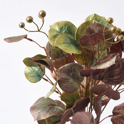 Yulemere Green and Mauve Metallic Eucalyptus Bush Spray 16 Inch detail view 2