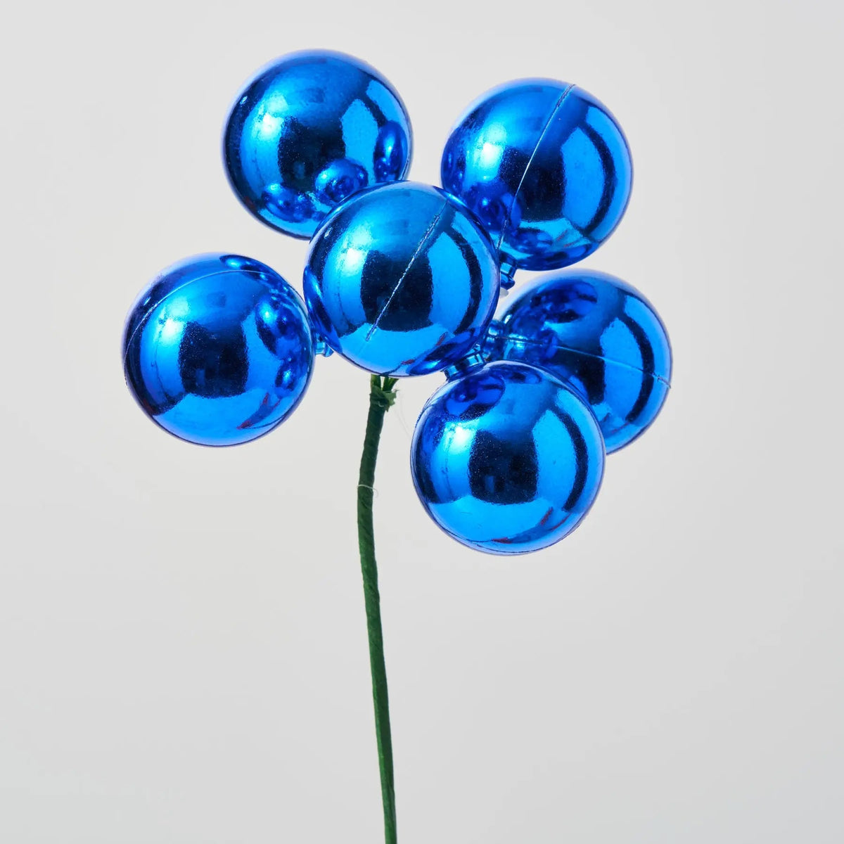 Yulemere Shiny Royal Blue VP Ball Ornament Pick 8 Inch overall view