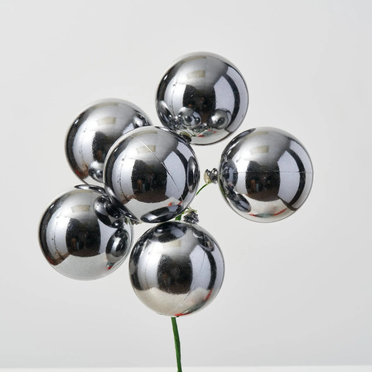 Yulemere Shiny Pewter VP Ball Ornament Pick 9 Inch overall view