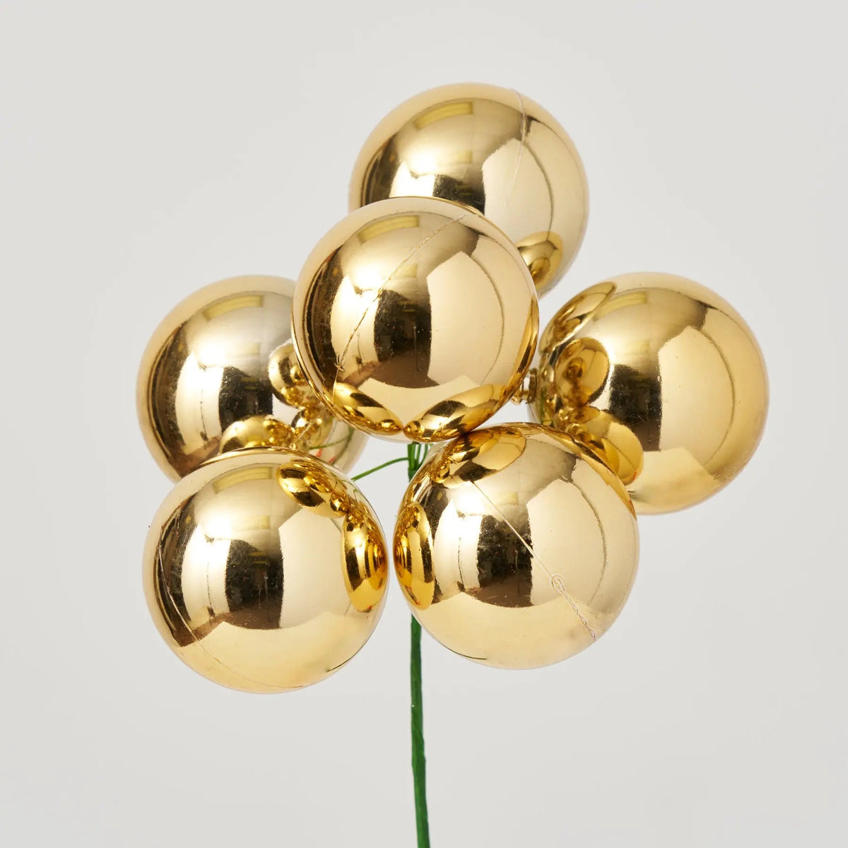 Yulemere Shiny Gold VP Ball Ornament Pick 9 Inch overall view