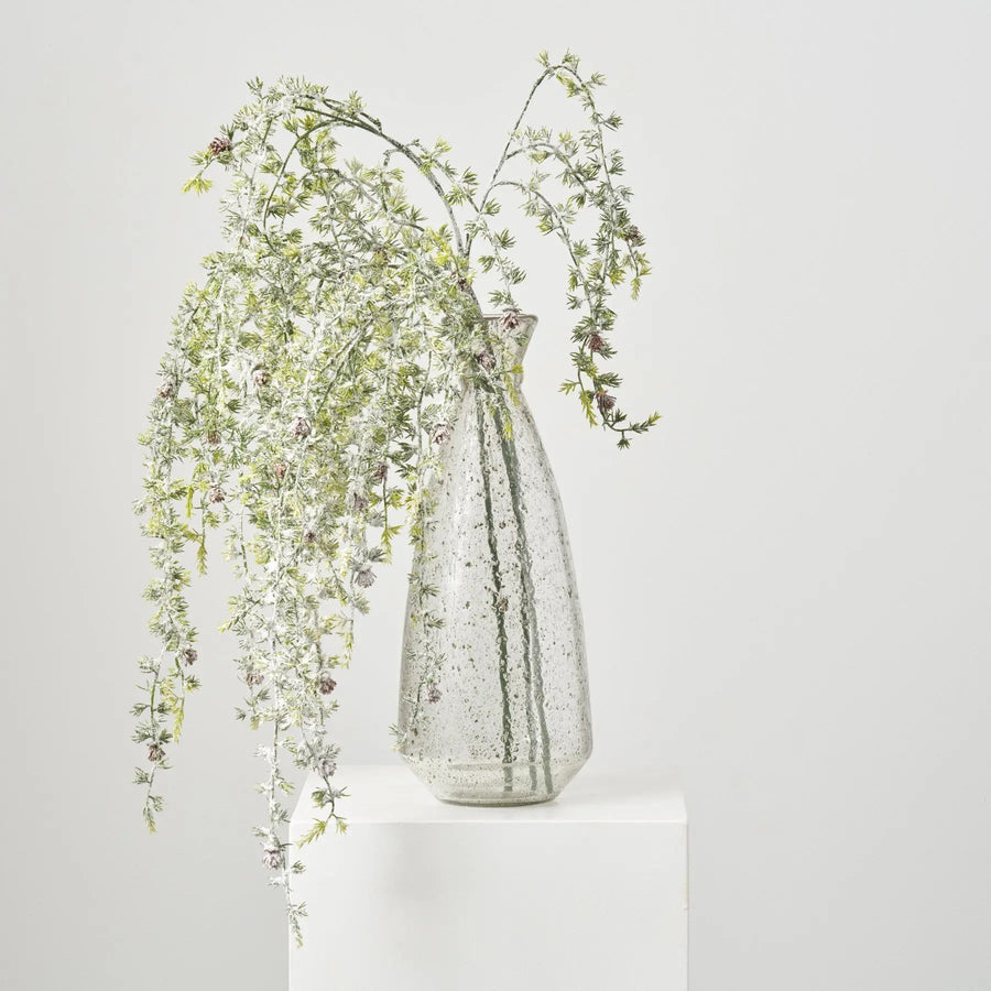 Yulemere Hanging Glittered Pine Branch with Mini Pinecones overall view