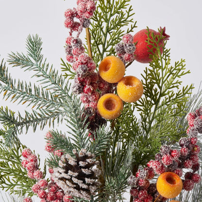 Yulemere Sugared Apple Pears Crated Berries with Flocked Holiday Stem detail view 2