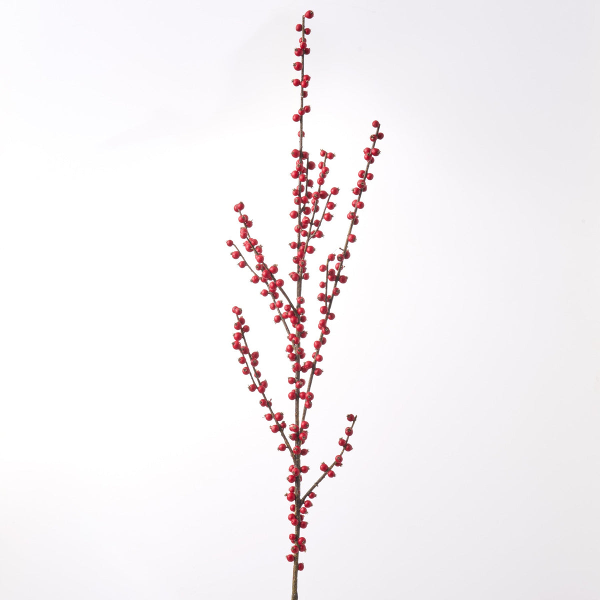 Yulemere Extra Tall Red Ilex Faux Berry Christmas Branch Spray detail view 3