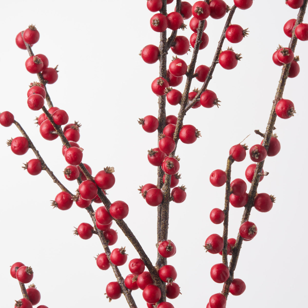 Yulemere Extra Tall Red Ilex Faux Berry Christmas Branch Spray detail view 2