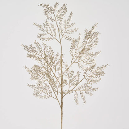 Yulemere Champagne Gold Mimosa Branch Spray 24 Inch detail view 2