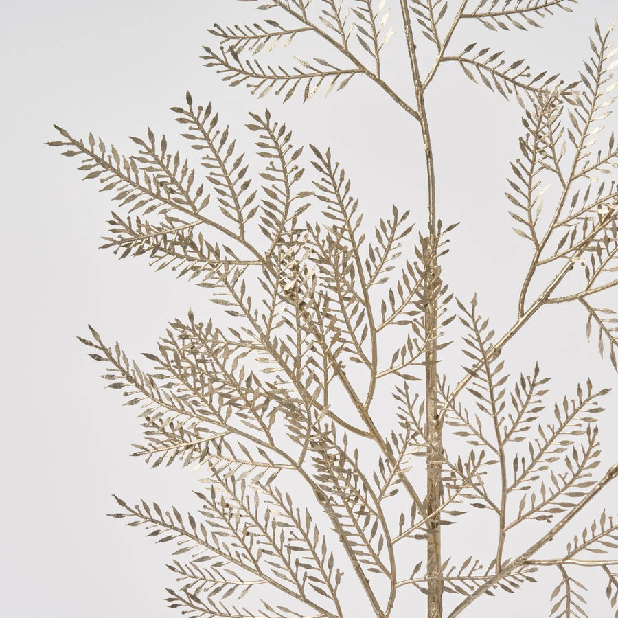 Yulemere Champagne Gold Mimosa Branch Spray 24 Inch overall view