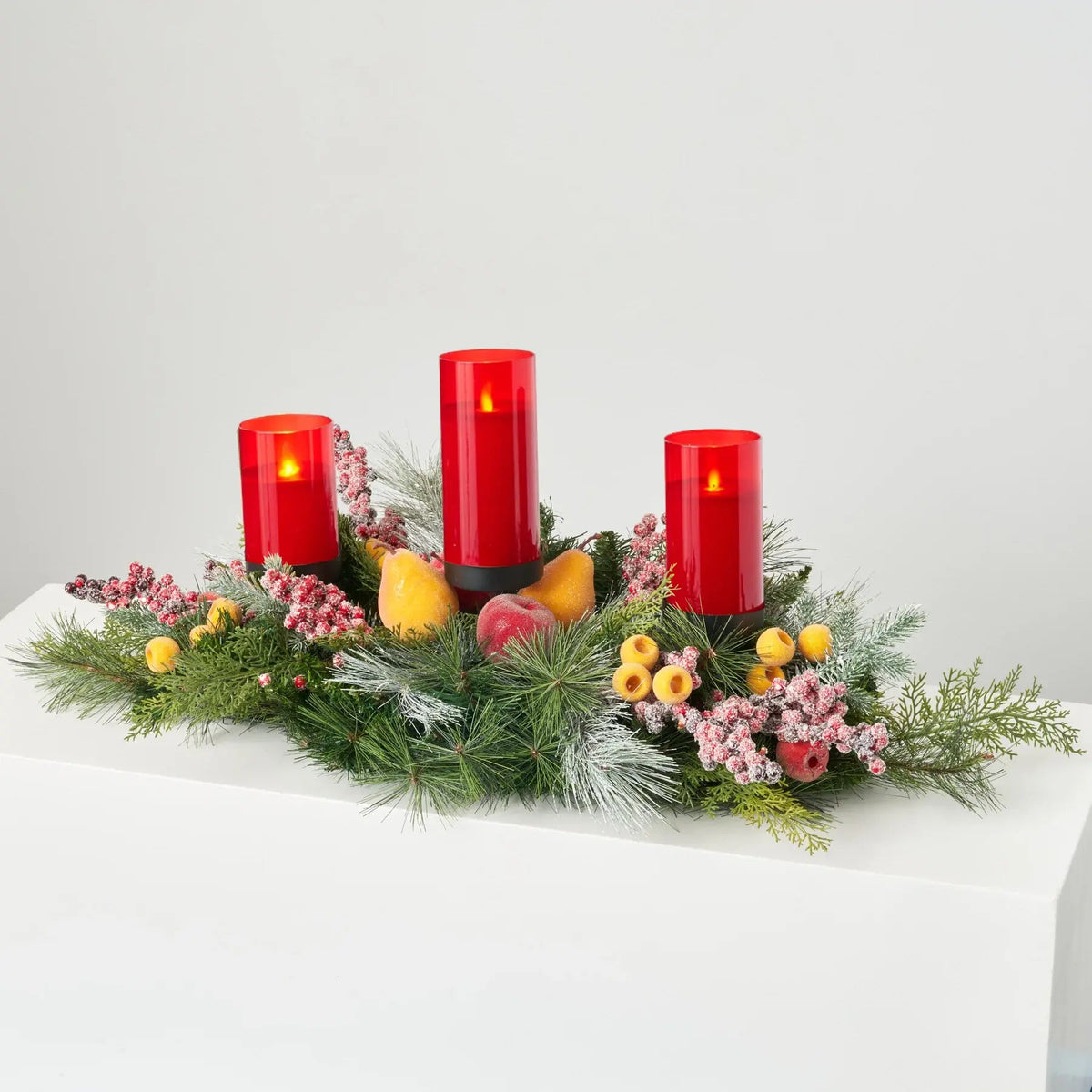 Yulemere Sugared Apple Pears Crated Flameless Candle detail view 2