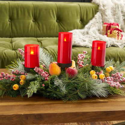 Yulemere Sugared Apple Pears Crated Flameless Candle overall view