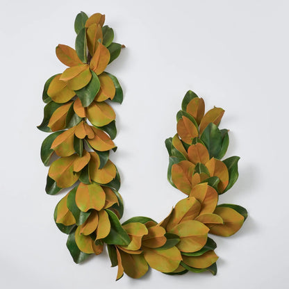 Yulemere Real Touch Magnolia Leaf Christmas Garland detail view 5