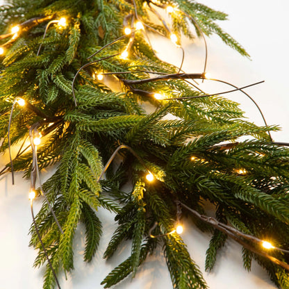 Yulemere Pre Lit Real Touch Norfolk Pine Christmas Garland detail view 3