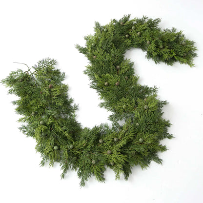 Yulemere Real Touch Seeding Juniper Christmas Garland 6 Ft detail view 2