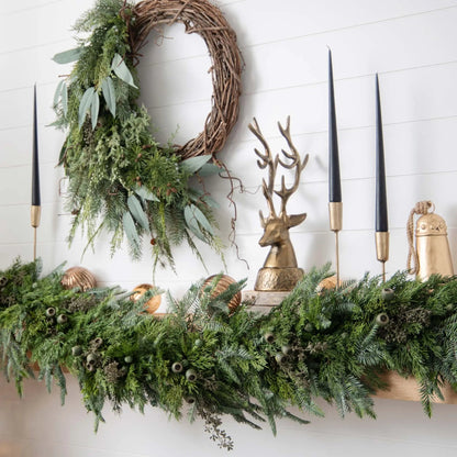 Yulemere Real Touch Mixed Juniper and Eucalyptus Christmas Garland detail view 4