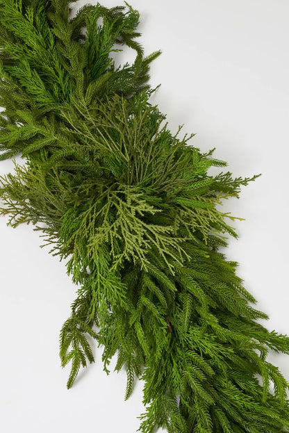 Yulemere Real Touch Winter Greenery with Cypress Norfolk Christmas Swag detail view 2
