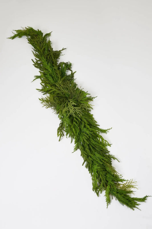 Yulemere Real Touch Winter Greenery with Cypress Norfolk Christmas Swag overall view