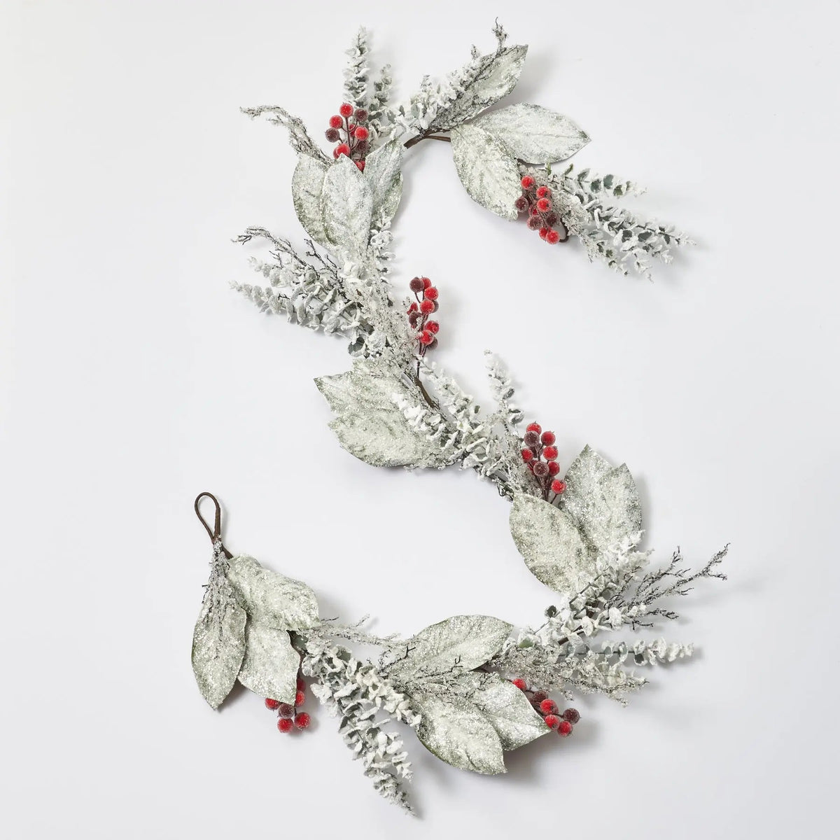 Yulemere Real Touch Red Magnolia Christmas Garland overall view