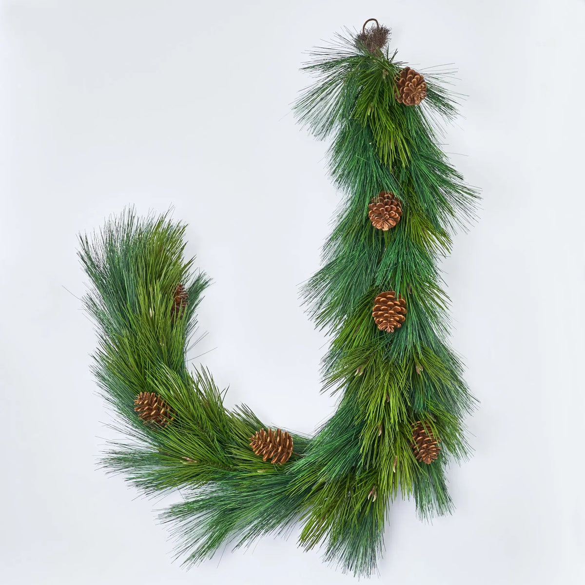 Yulemere Deluxe Long Needle Pine and Pinecone Thick Christmas Garland overall view