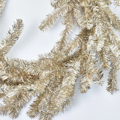 Yulemere Silver and Gold Metallic Soft Touch Tinsel Christmas Garland detail view 2
