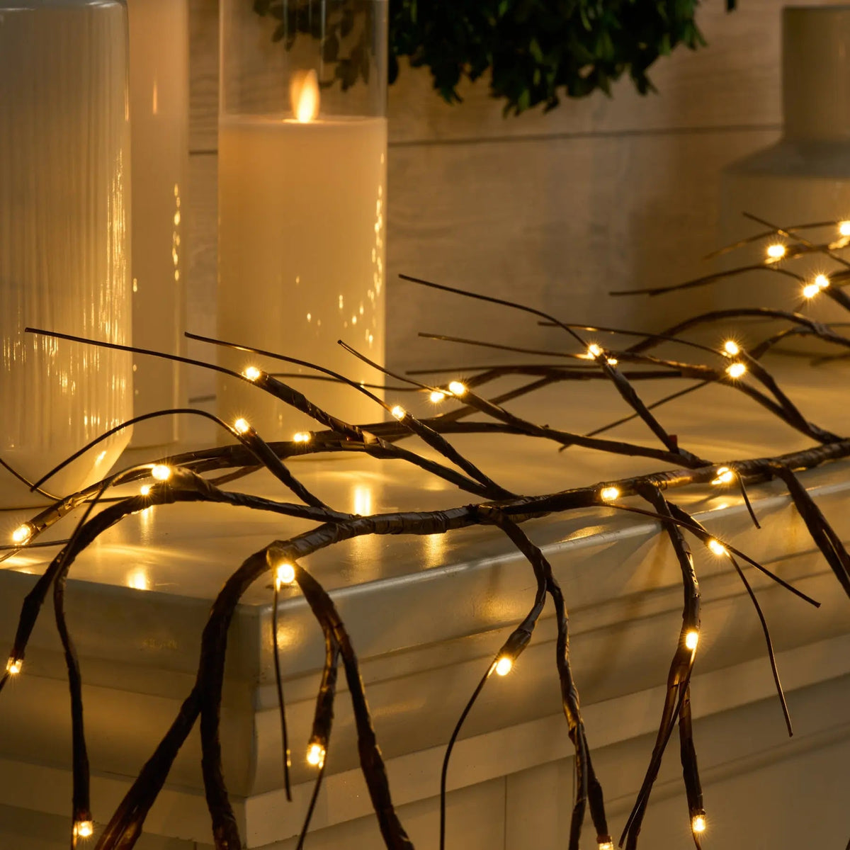 Yulemere 120 LED Lighted Wire Wrapped Twig Branch Garland detail view 2