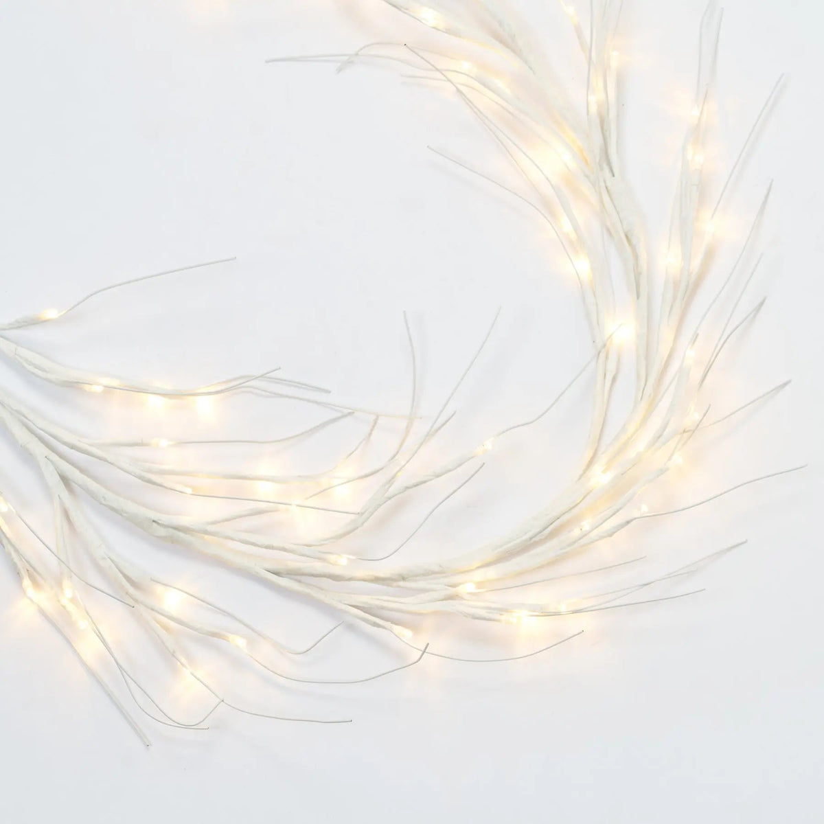 Yulemere 120 LED Lighted Plug in White Wire Wrapped Christmas Garland detail view 3
