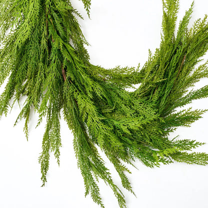 Yulemere Draping Real Touch Lebanon Cedar Christmas Garland detail view 3