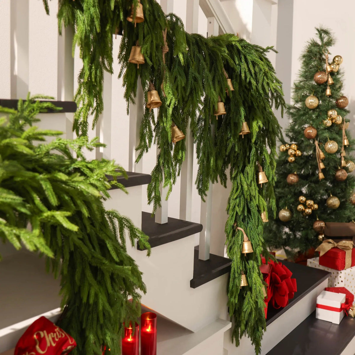 Yulemere Draping Real Touch Norfolk Pine Christmas Garland detail view 5