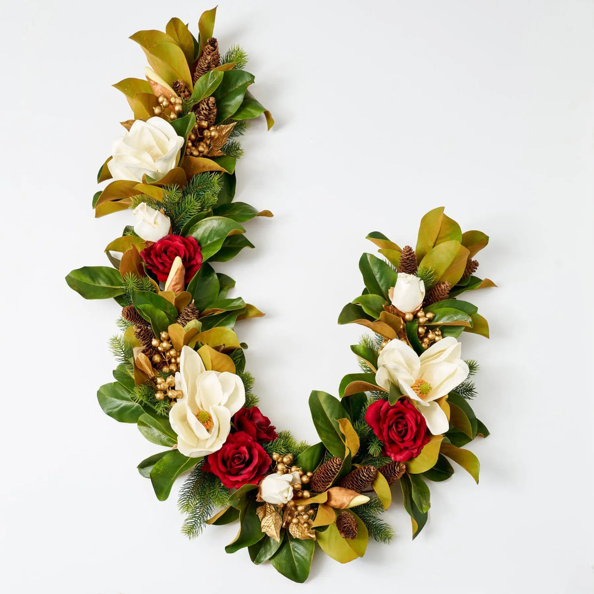 Yulemere Real Touch Magnolia Christmas Garland Gold detail view 3
