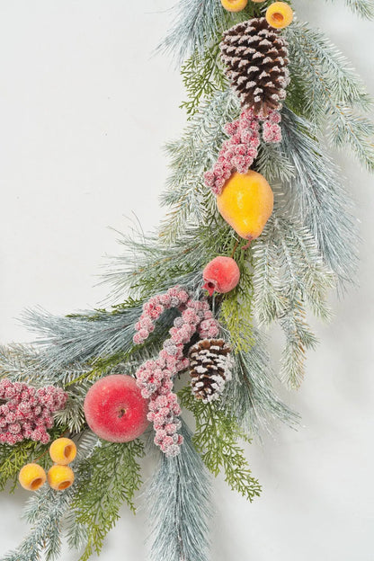 Yulemere Sugared Apple Pears Crated Christmas Garland detail view 2