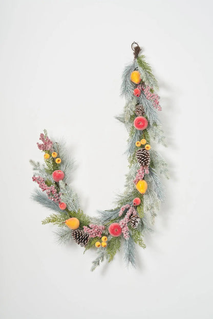 Yulemere Sugared Apple Pears Crated Christmas Garland detail view 3