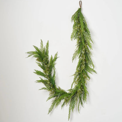 Yulemere Real Touch Lebanon Cedar and Juniper Berry Christmas Garland detail view 3