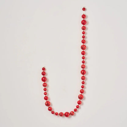 Yulemere Red Mercury Ball Christmas Ornament Garland detail view 3