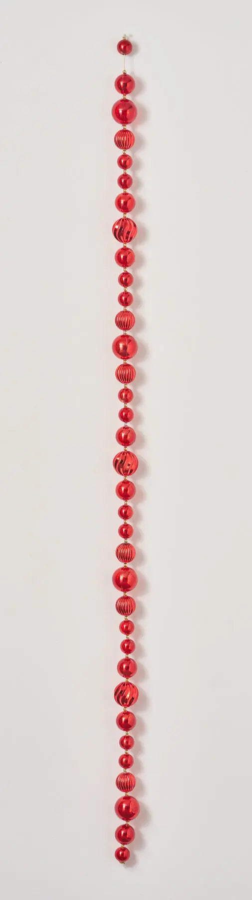 Yulemere Red Mercury Ball Christmas Ornament Garland detail view 2