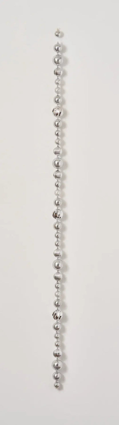 Yulemere Silver Mercury Ball Christmas Ornament Garland detail view 3