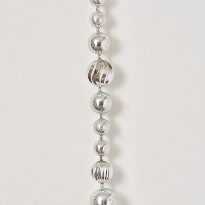 Yulemere Silver Mercury Ball Christmas Ornament Garland overall view