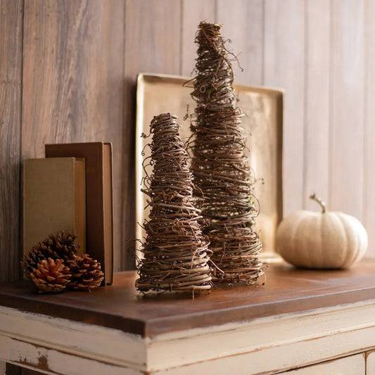 Yulemere Natural Grapevine Twig Christmas Tree Topiary overall view