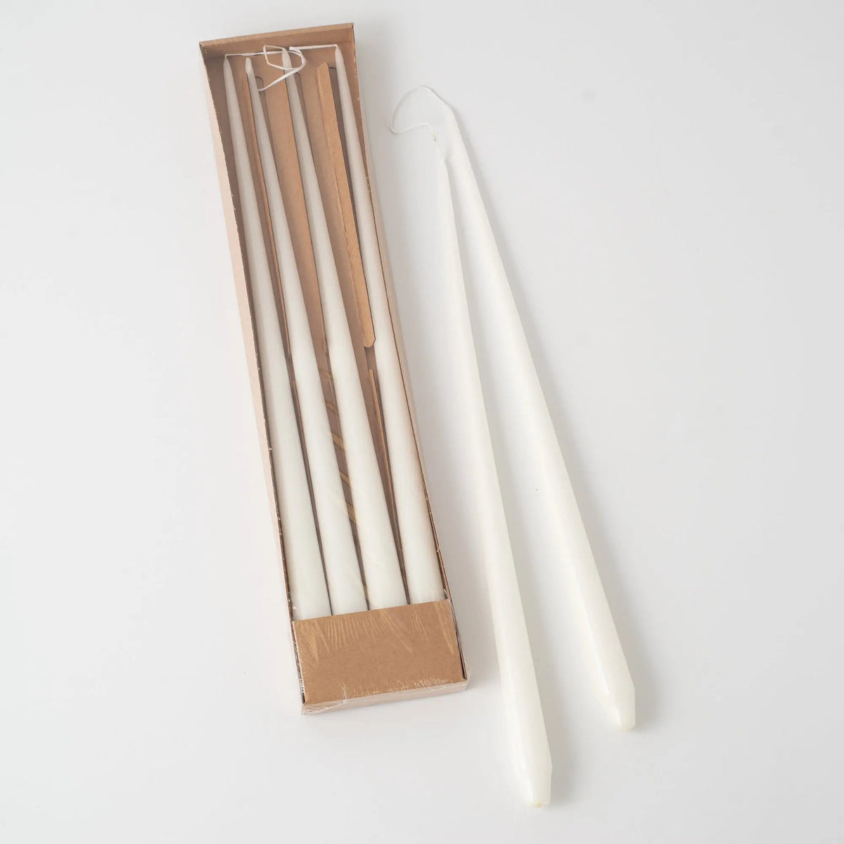 Yulemere Hand Dipped Skinny Taper Luxury Wax Candle White detail view 2