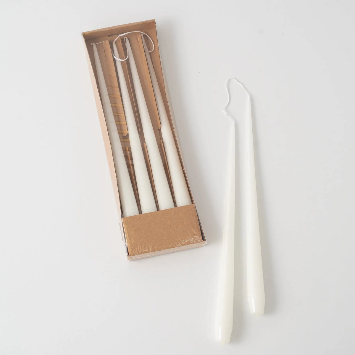 Yulemere Hand Dipped Skinny Taper Luxury Wax Candle White detail view 3