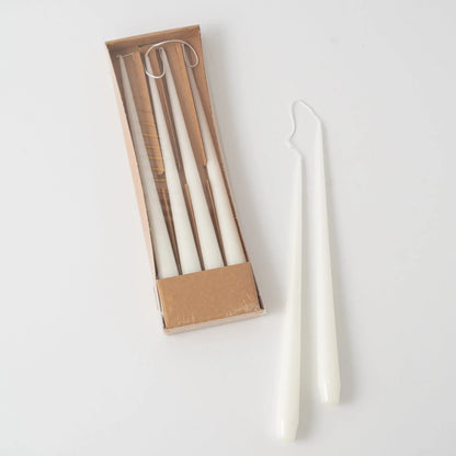 Yulemere Hand Dipped Skinny Taper Luxury Wax Candle White detail view 3