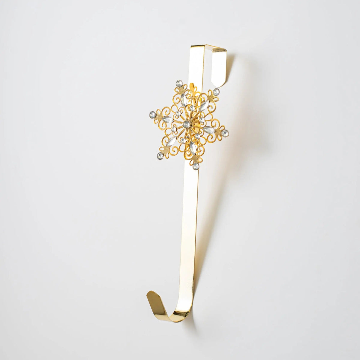 Yulemere Gold Metal and Jewel Snowflake Over Christmas Wreath overall view