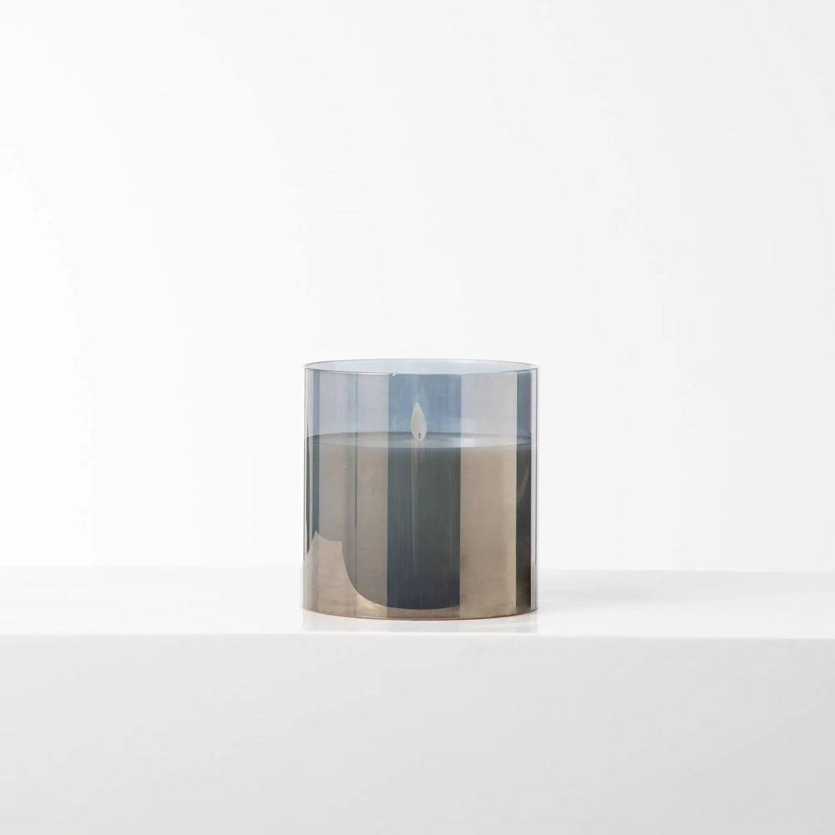 Yulemere Large Moving Flameless LED Smokey Glass Pillar Candle detail view 2