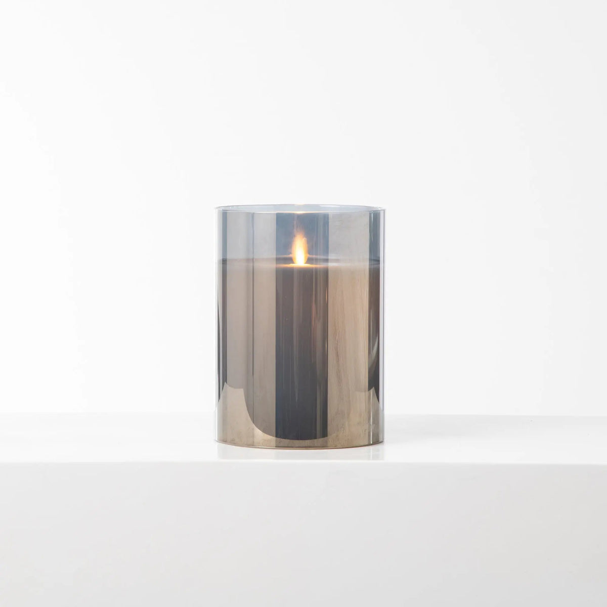 Yulemere Large Moving Flameless LED Smokey Glass Pillar Candle detail view 5