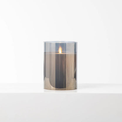 Yulemere Large Moving Flameless LED Smokey Glass Pillar Candle detail view 5