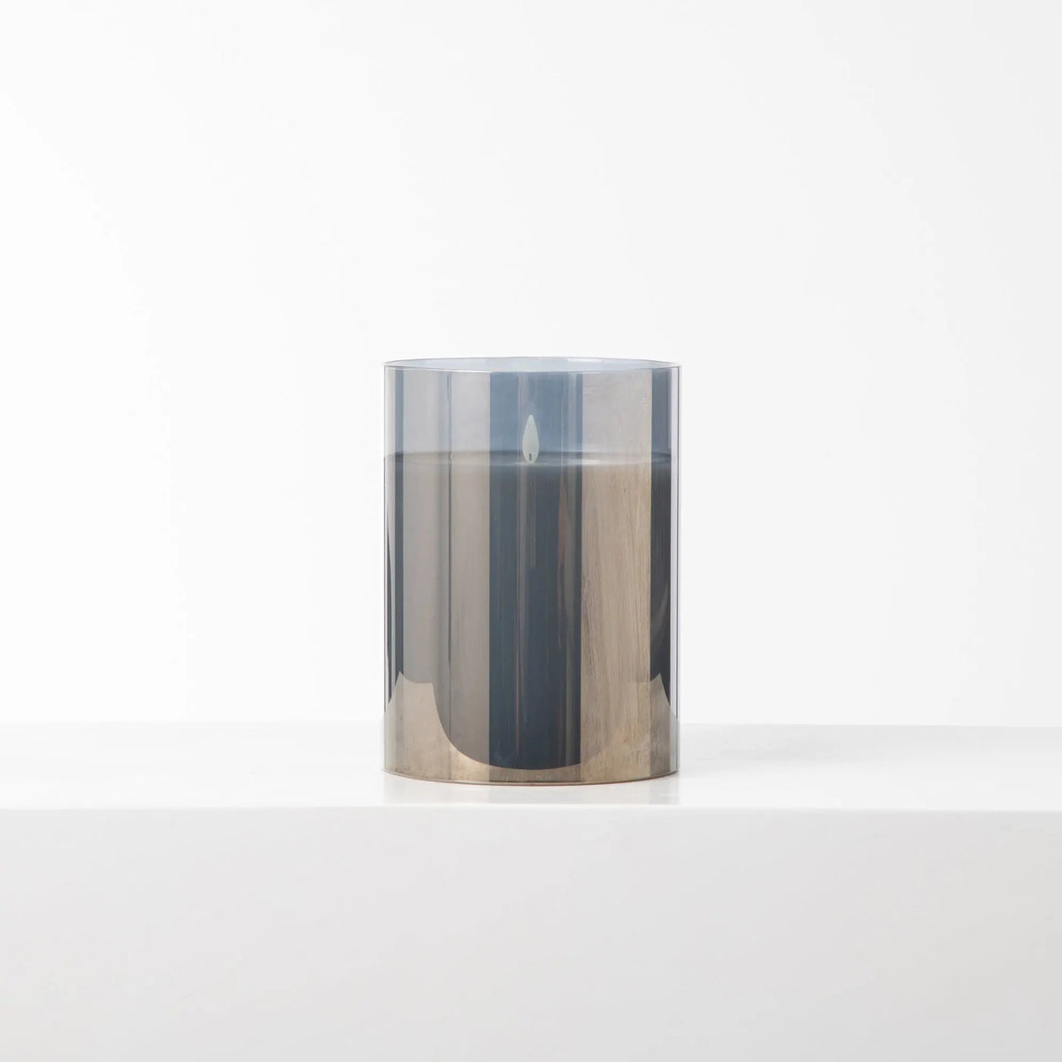 Yulemere Large Moving Flameless LED Smokey Glass Pillar Candle detail view 4