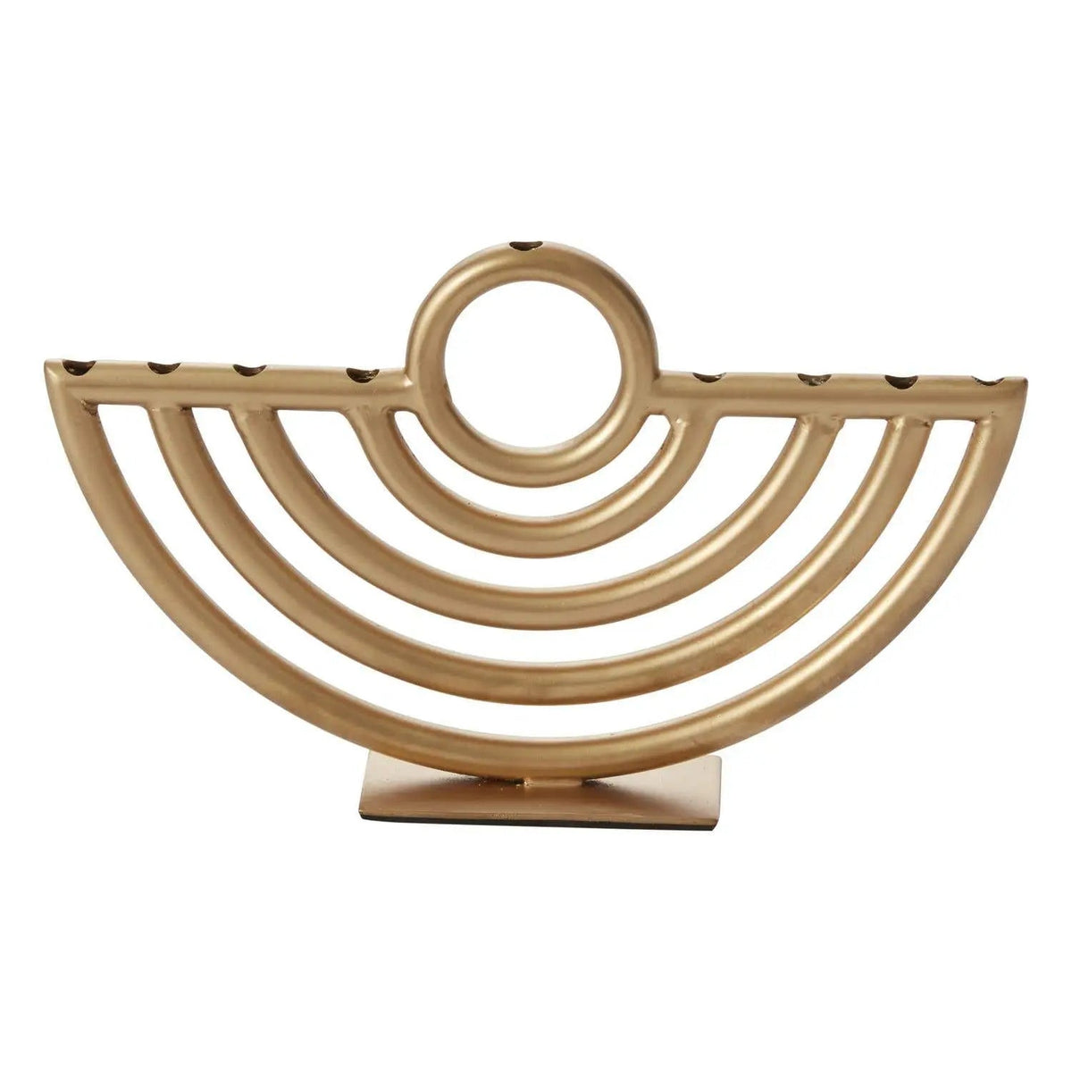 Yulemere Gold Metal Circle of Life 9 Candle Modern Menorah detail view 2