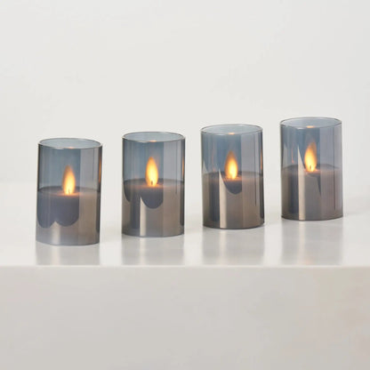 Yulemere Rechargeable Smoke Glass Moving Flameless LED Candle detail view 4