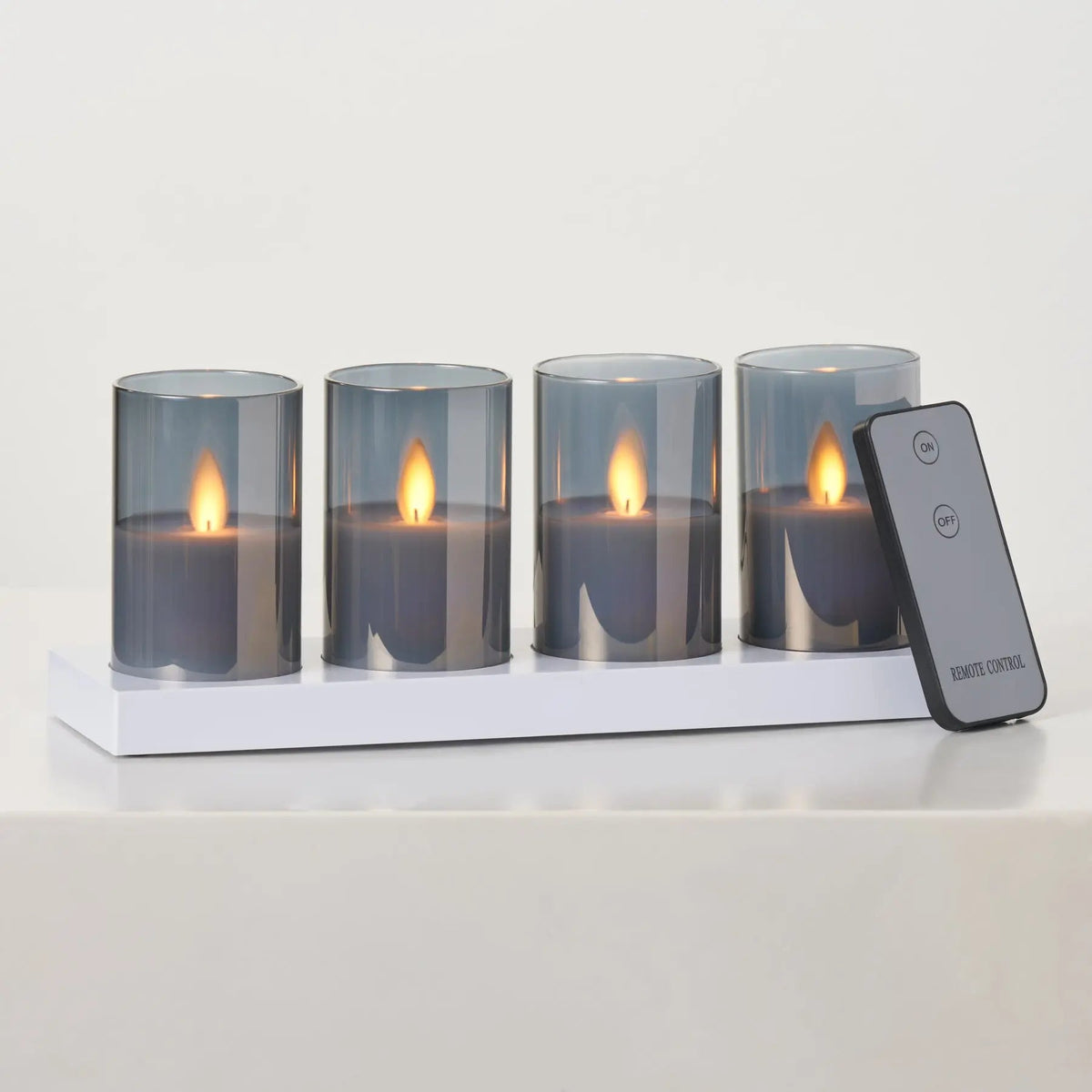 Yulemere Rechargeable Smoke Glass Moving Flameless LED Candle detail view 2